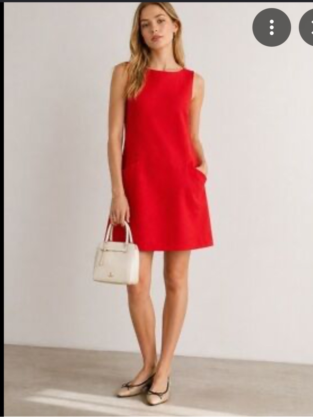 Kate Spade Red Sleeveless Shift Dress With Pocket Details
